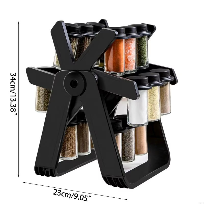 Spinmaster™ Rotating Spice Rack – 18-Piece Countertop Rack with Spinning Jars for Easy Access