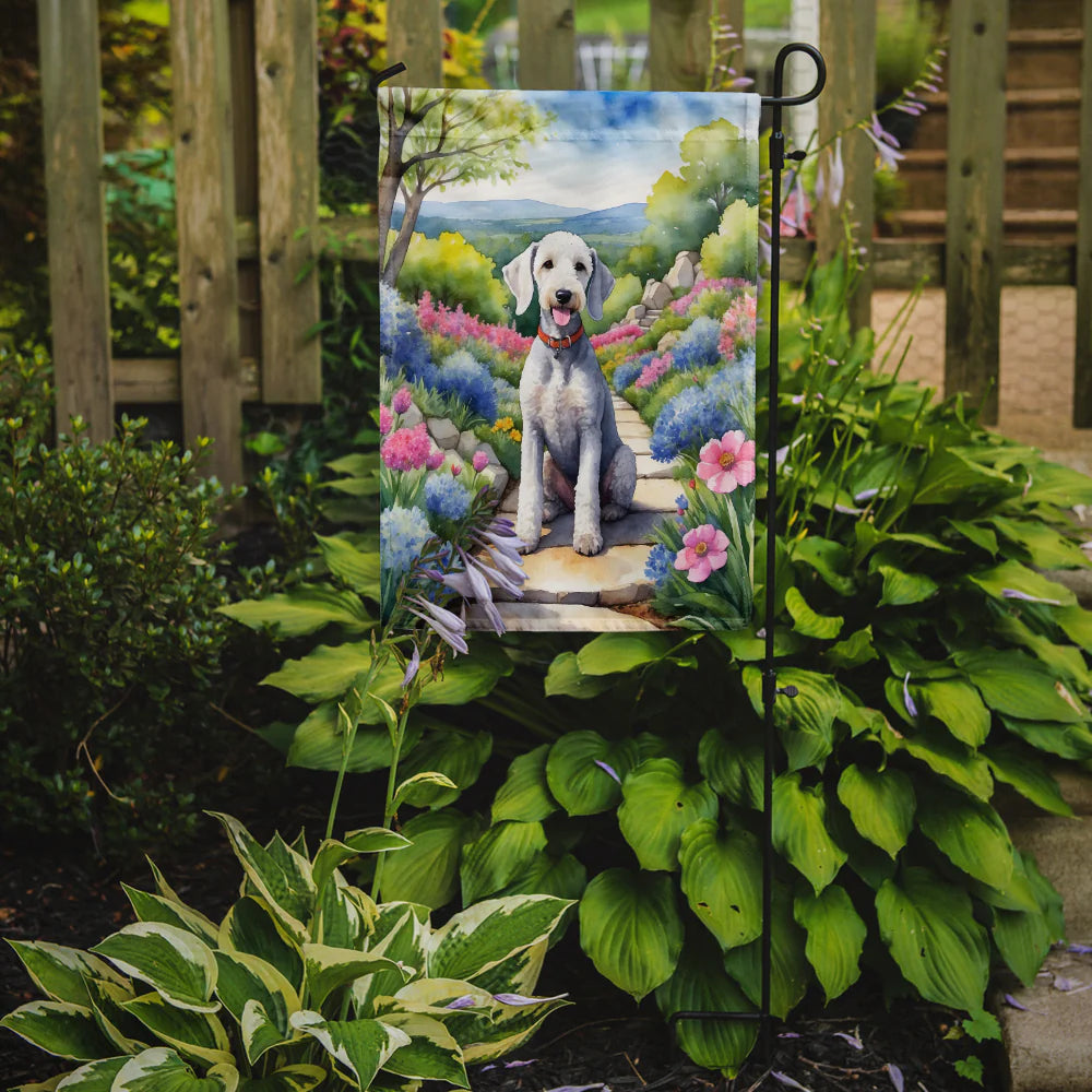 Bedlington Terrier Spring Garden Garden Flag