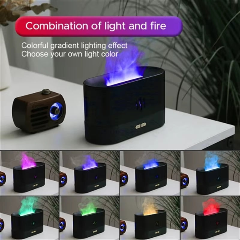 Kinscoter Flameglow™ Aroma Diffuser – Ultrasonic Cool Mist Humidifier & Essential Oil Lamp in One