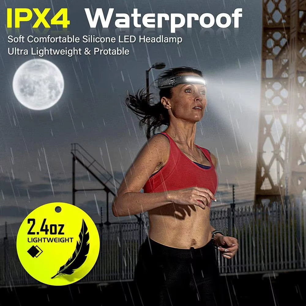 USB Rechargeable Sensor Headlamp – 5-Mode Hands-Free LED Power for Outdoor Adventures