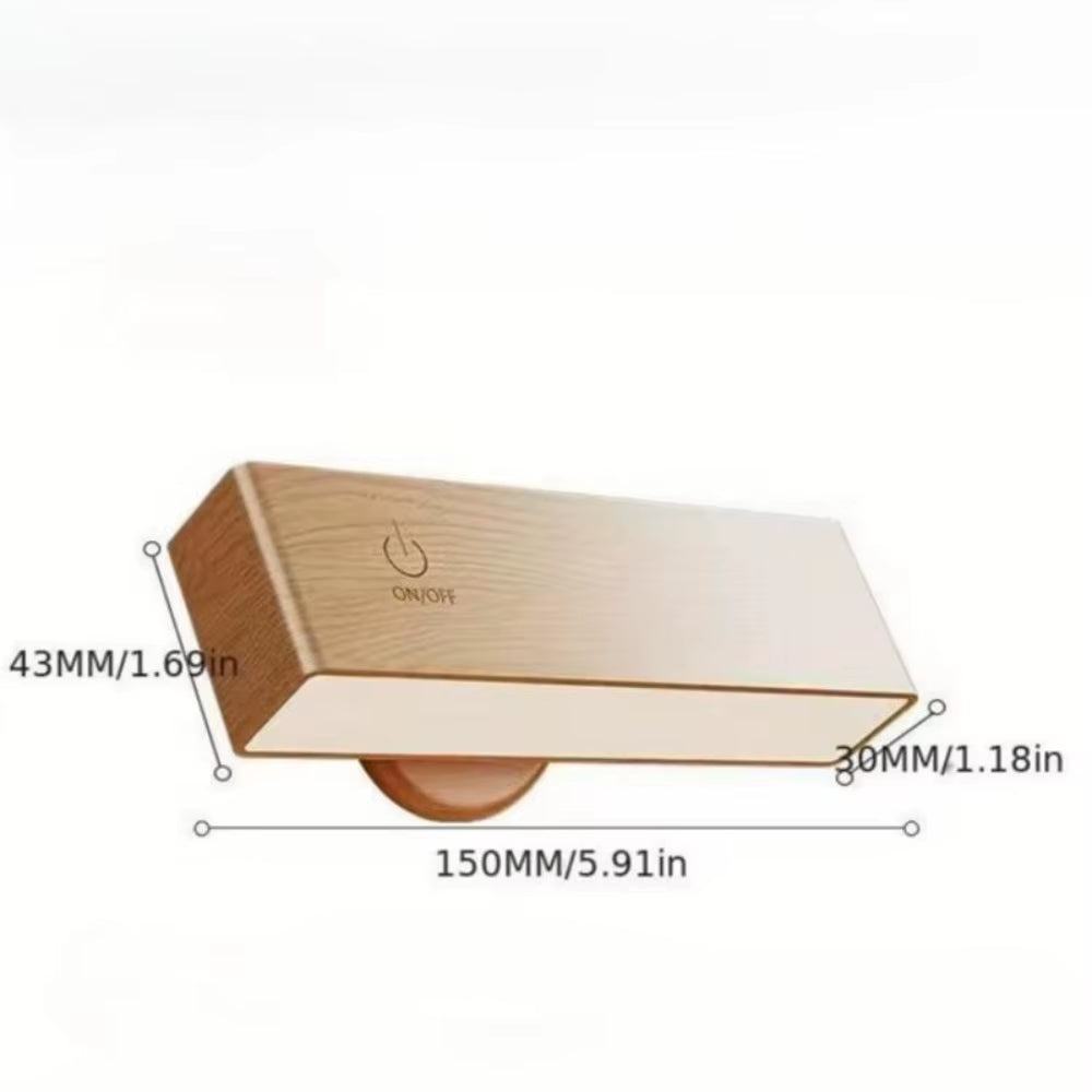 Rechargeable LED Wall Sconce – Cordless Wooden Light for Cozy Modern Spaces