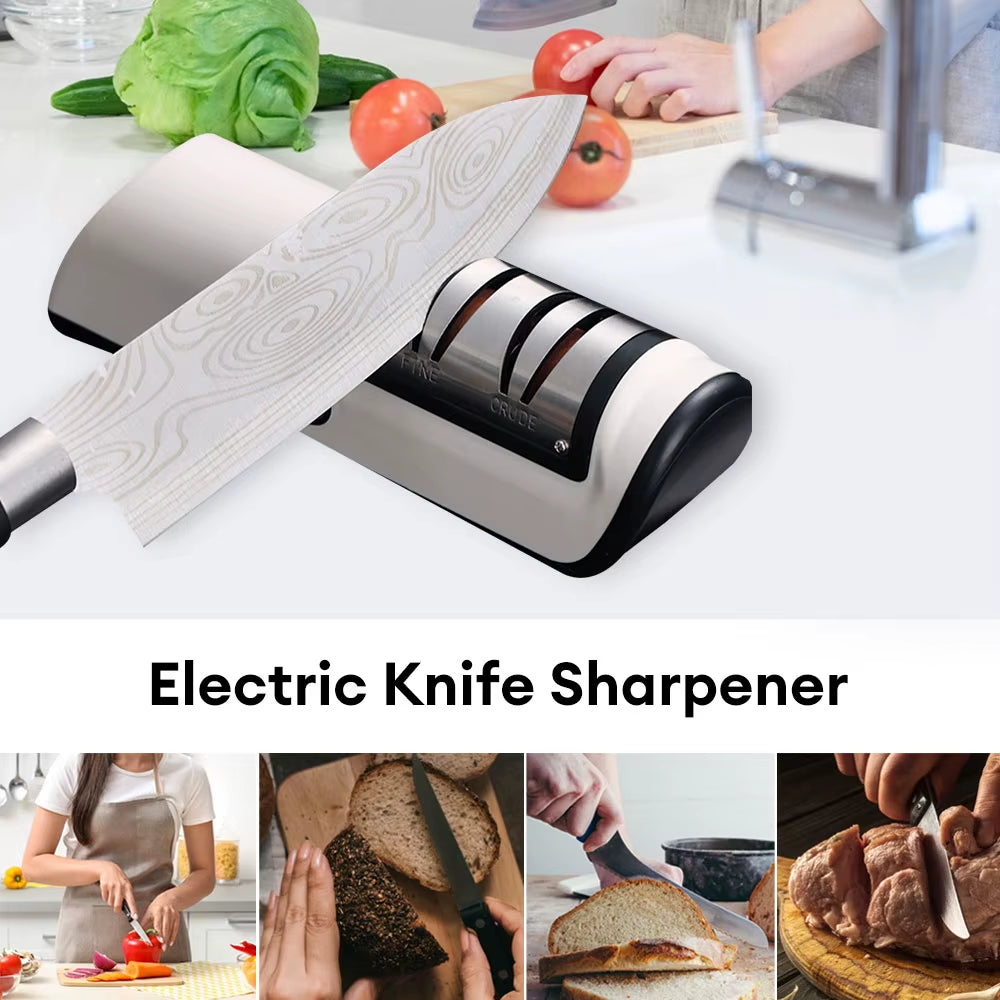 Sharppro™ USB Rechargeable Electric Knife Sharpener – Fast & Adjustable Sharpener for Knives, Scissors, and Grinders
