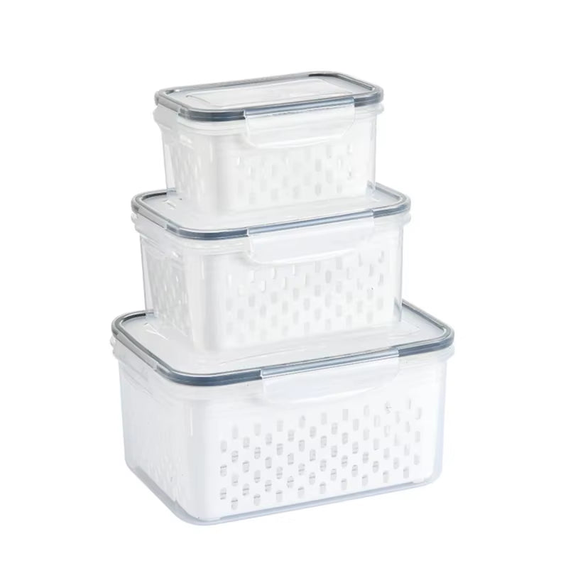 3-Pack Fridge Storage Containers – Keep Your Produce Crisp, Clean, and Organized