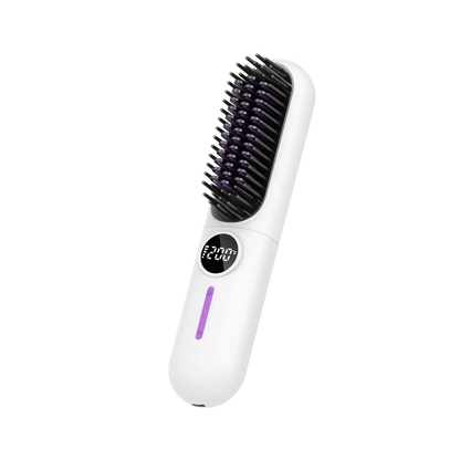 Electric Hot Comb – 2-In-1 Straightening Brush with Anti-Scald & Ionic Smoothing Power