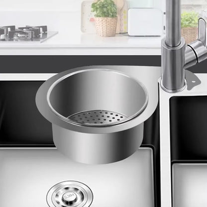 Stainless Steel Kitchen Swan Sink Strainer Basket Hanging Waste Drain Filter Basket Fruit Vegetable Drainer Sponge Rack Storage