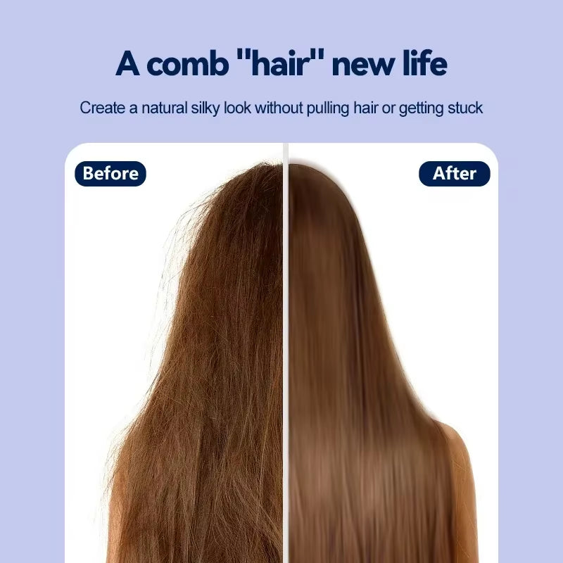 Electric Hot Comb – 2-In-1 Straightening Brush with Anti-Scald & Ionic Smoothing Power