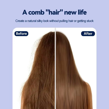 Electric Hot Comb – 2-In-1 Straightening Brush with Anti-Scald & Ionic Smoothing Power