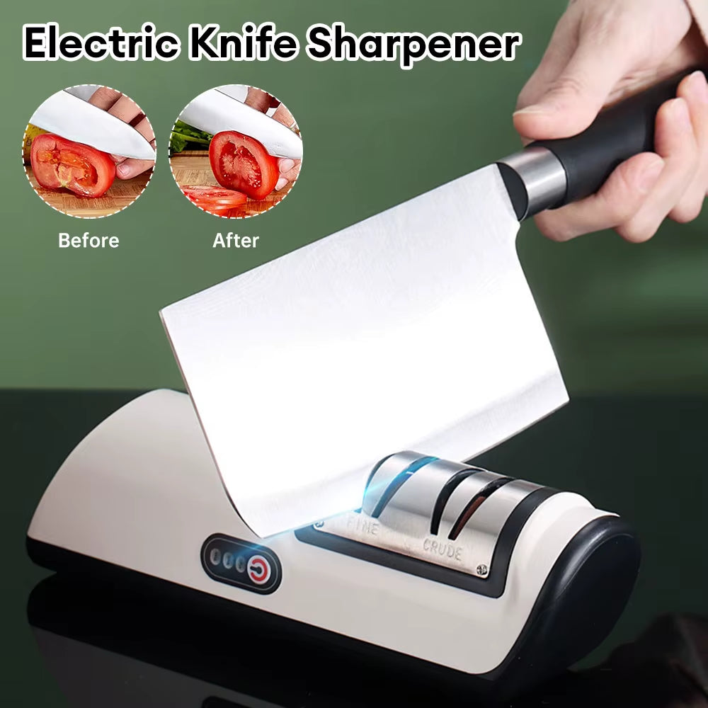 Sharppro™ USB Rechargeable Electric Knife Sharpener – Fast & Adjustable Sharpener for Knives, Scissors, and Grinders