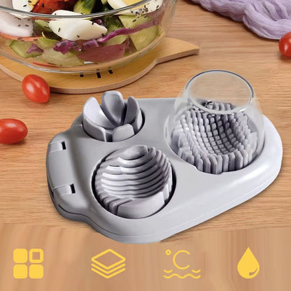 Slicemaster™ 3-In-1 Egg & Veggie Cutter – Precision Slicer for Eggs, Avocados, Fruits & More